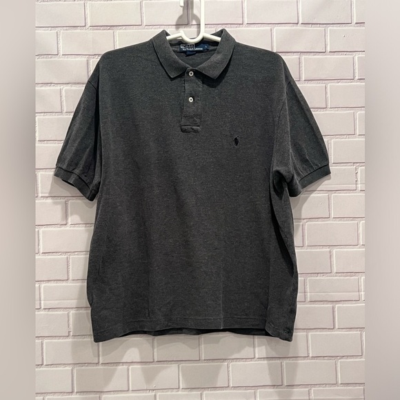 POLO by RALPH LAUREN 100%cotton men short sleeve gray polo shirt/size L - Picture 1 of 5